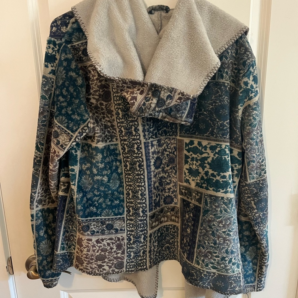 Johnny Was Floral Patchwork Jacket With Cream Lin… - image 2